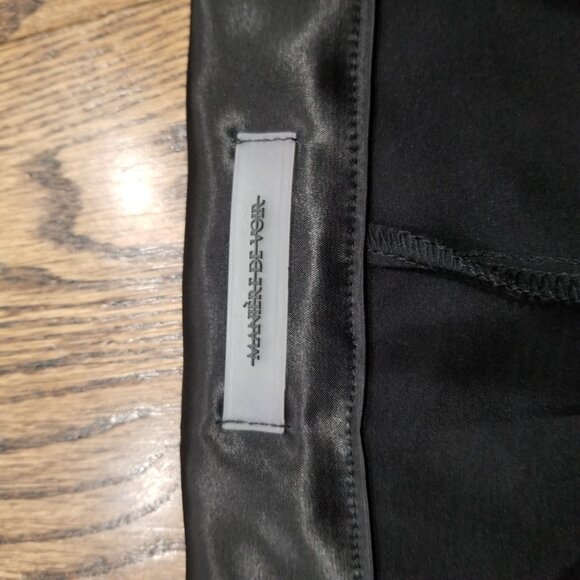 Maniere De Voir Leather Flared Trousers Black High Rise Pants Size 4 - Picture 4 of 11